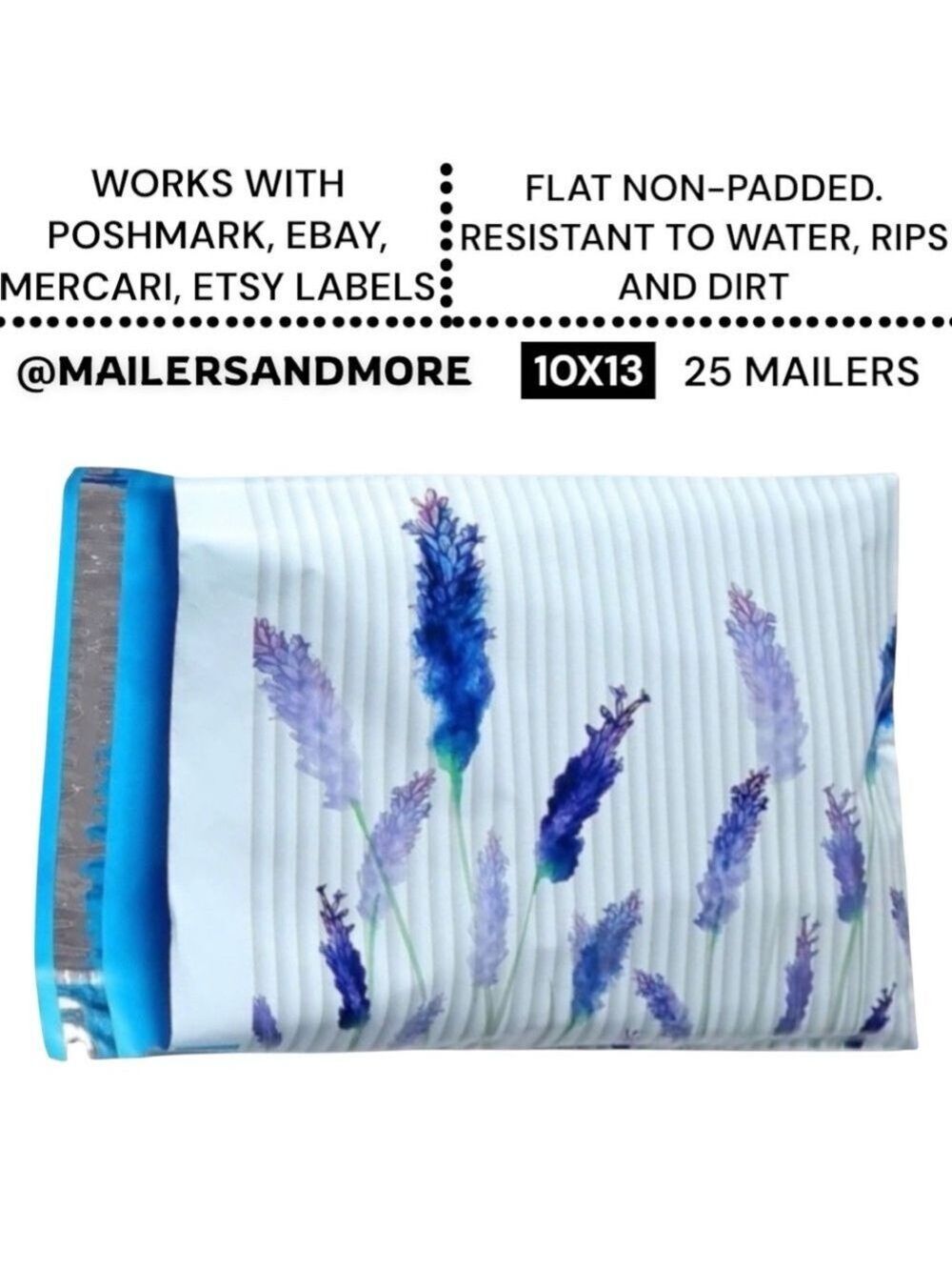 25 10X13 Poly Mailers Lavender Flowers Shipping Envelopes Bags PRICE IS FIRM - Picture 4 of 11